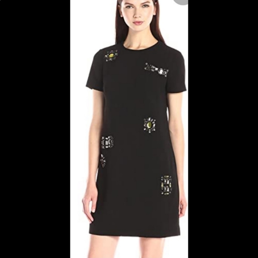 NWT Trina Turk Bejeweled Black Cocktail Dress